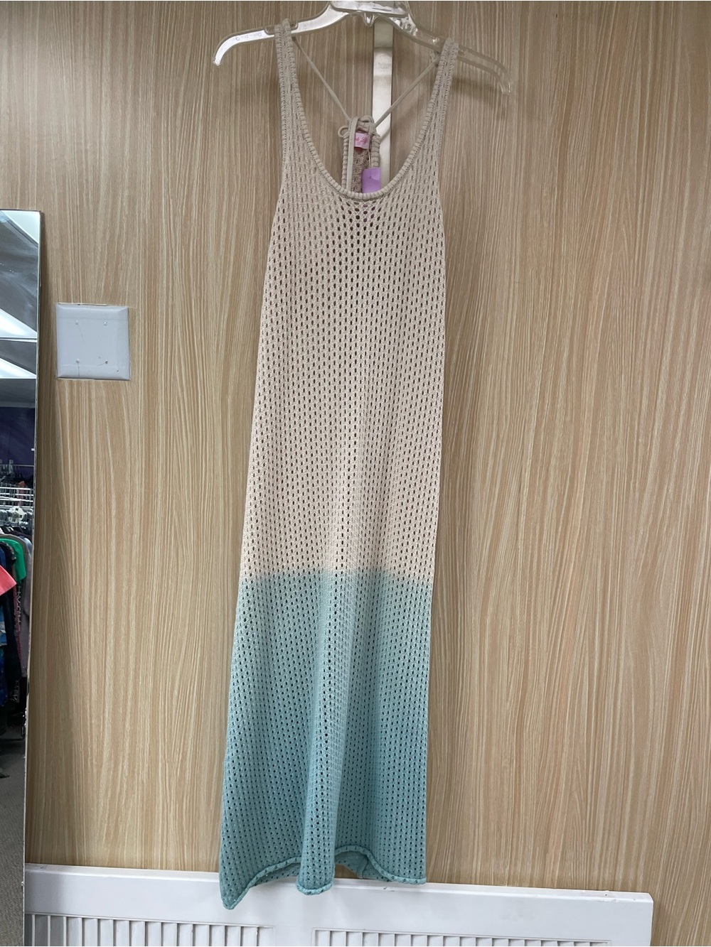 Pink lily beige knit dress size medium